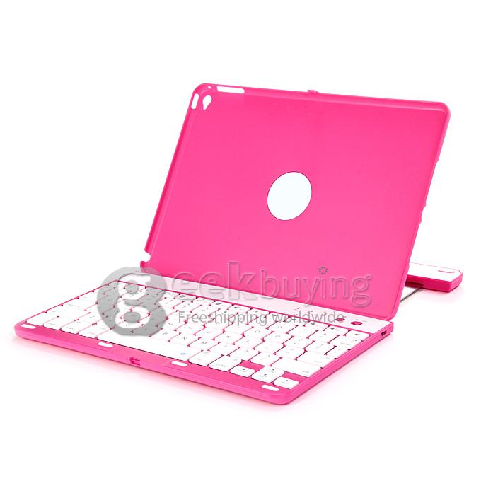 K561C Bluetooth Keyboard 360 Swivel Rotating Stand Case Cover for Apple iPad Air 2 - Pink