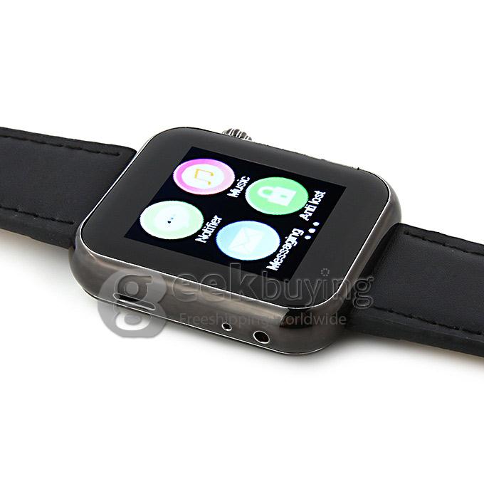 Atongm AW08 Bluetooth 4.1 Smart Wrist Watch Call MMS Pedometer Anti-lost for Android iOS iPhone 6 5 5S Samsung - Black