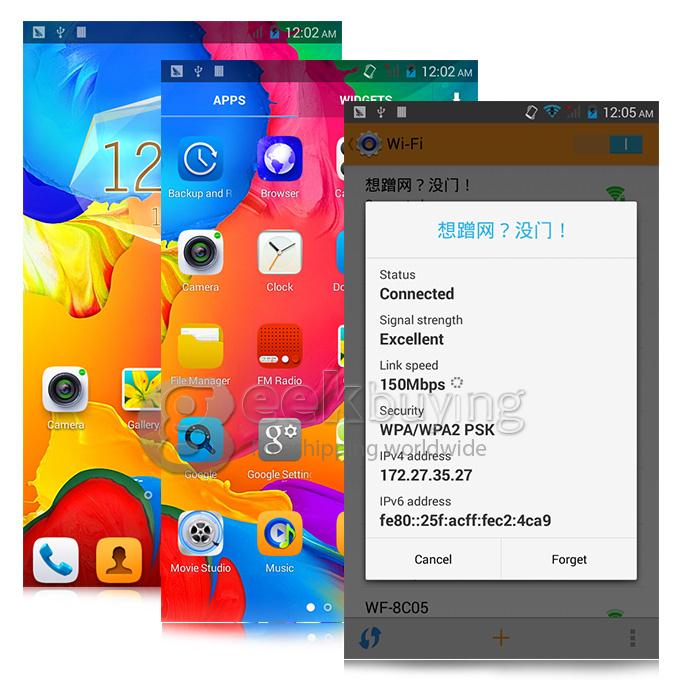 MIJUE G6 5.5inch MTK6572W Dual Core 1.2GHz Smartphone QHD Android 4.4 4GB ROM 2MP+0.3MP 3G GPS Dual SIM Smart Wake-Black