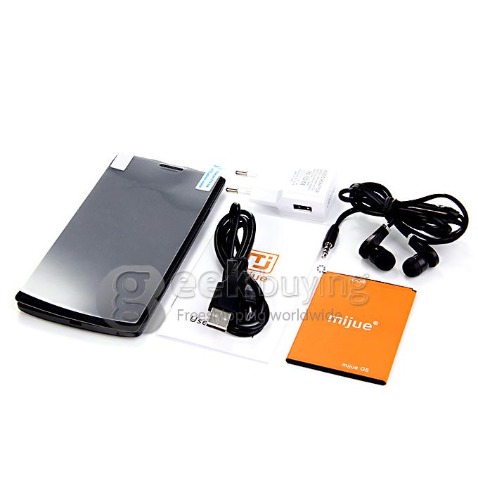 MIJUE G6 5.5inch MTK6572W Dual Core 1.2GHz Smartphone QHD Android 4.4 4GB ROM 2MP+0.3MP 3G GPS Dual SIM Smart Wake-Black