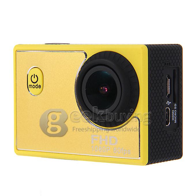 Original X1 Sports Camera 170 Degrees Wide Angle 1080P FHD 60fps Waterproof 30M Helmet Camera Underwater Sport Camcorder-Yellow