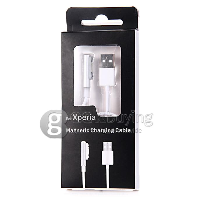 Magnetic Charging Cable Adapter USB Cable LED Smart Prompt for Sony Xperia Z3 Z2 Z1 - Silver