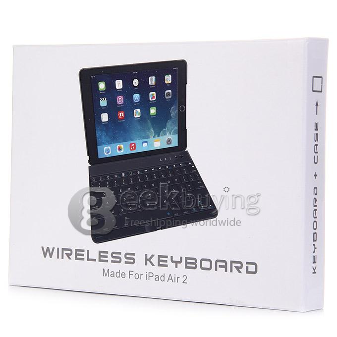 K561C Bluetooth Keyboard 360 Swivel Rotating Stand Case Cover for Apple iPad Air 2 - Black