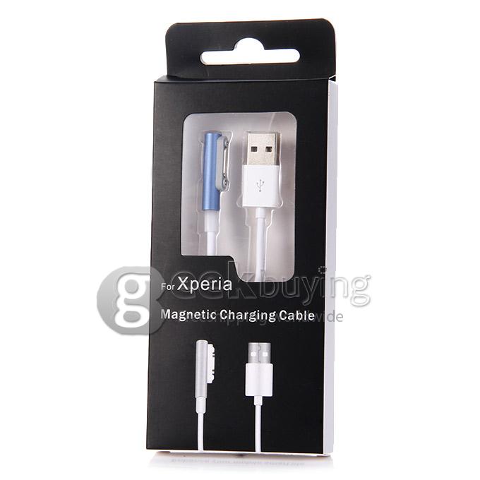 Magnetic Charging Cable Adapter USB Cable LED Smart Prompt for Sony Xperia Z3 Z2 Z1 - Blue