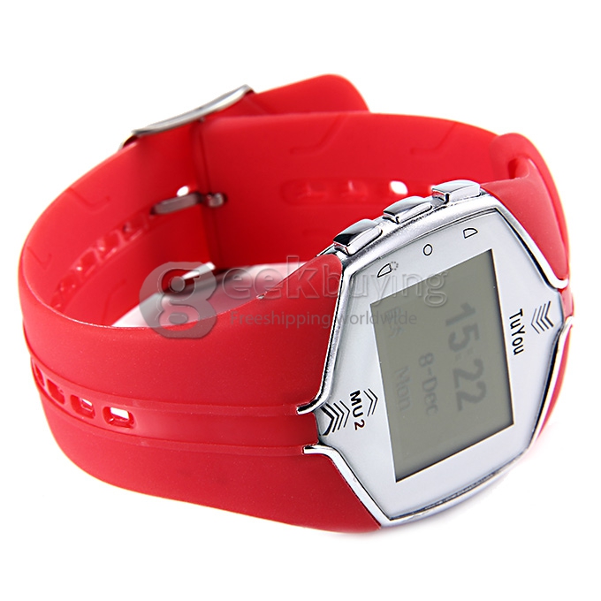 MU2 Unisex Bluetooth Smart Silicone Band Wrist Watch Activity Health Sleep Monitor Mate for Android iOS Mobile - Red