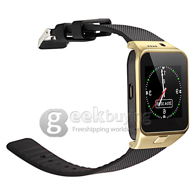 GV09 Bluetooth Wrist Watch Phone Touch Screen Camera Smart Mobile Phone SIM Card Stell Material - Golden