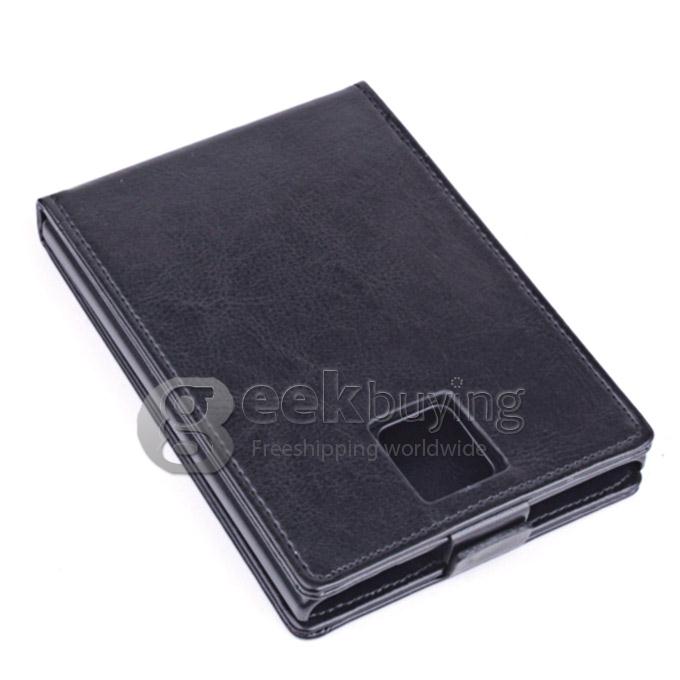 Protective Hard Cover Flip Stand Leather Case for Blackberry Passport -Black