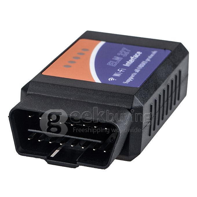ELM327 OBD Wi-Fi Auto Car Diagnostic Tool for IPHONE / Android Phones - Black + Orange + Blue