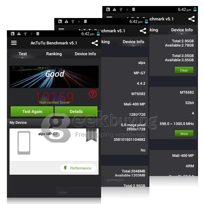 MPIE G7 MTK6582 Quad Core 1.3GHz 5.0inch Smartphone Android4.4 2GB+8GB Fingerprint Identification Dual SIM 4G FDD-LTE-Bl