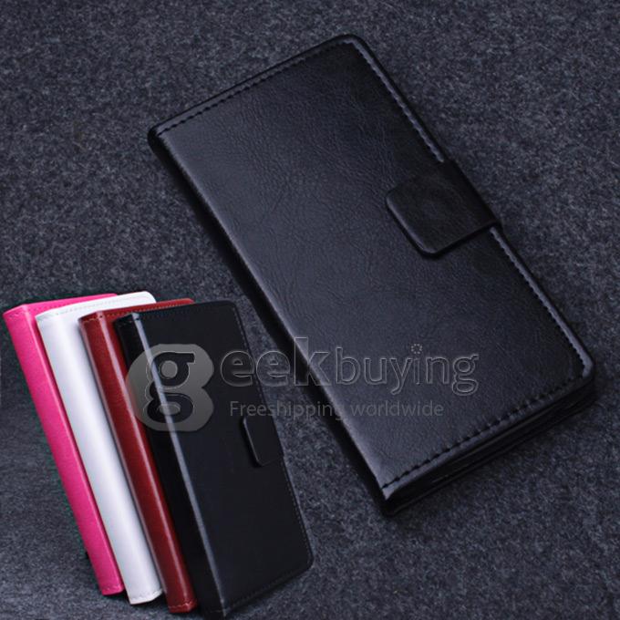 Protective Hard Cover Flip Stand Leather Case for Lenovo A536 -Black