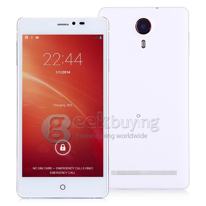 JIAKE V13 5.5inch Android 4.4 Phone MTK6572W Dual Core 1.2GHz Smartphone QHD 4GB ROM 2.0MP+0.3MP 3G GPS Smart Wake-White