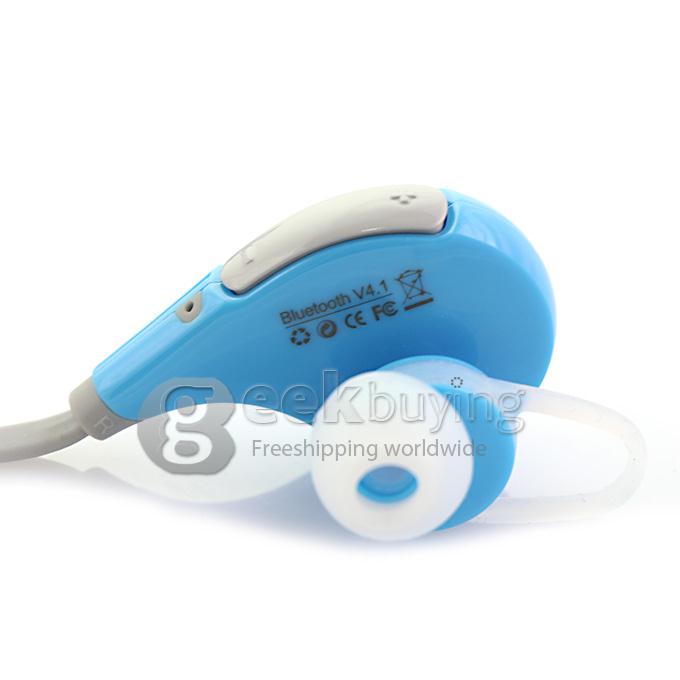 QCY QY7 Wireless Bluetooth 4.1 Stereo Sport Earphone Headphone Studio Music Headset with Mic - Blue + Grey