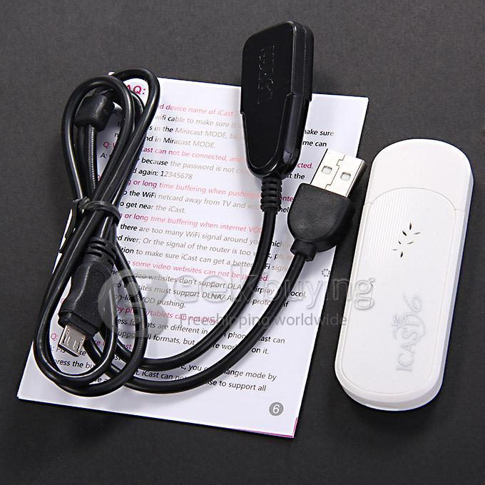 i6 HDMI Wireless Wifi Display Mini TV Dongle Receiver Miracast DLNA AirPlay for Android iOS Windows - White