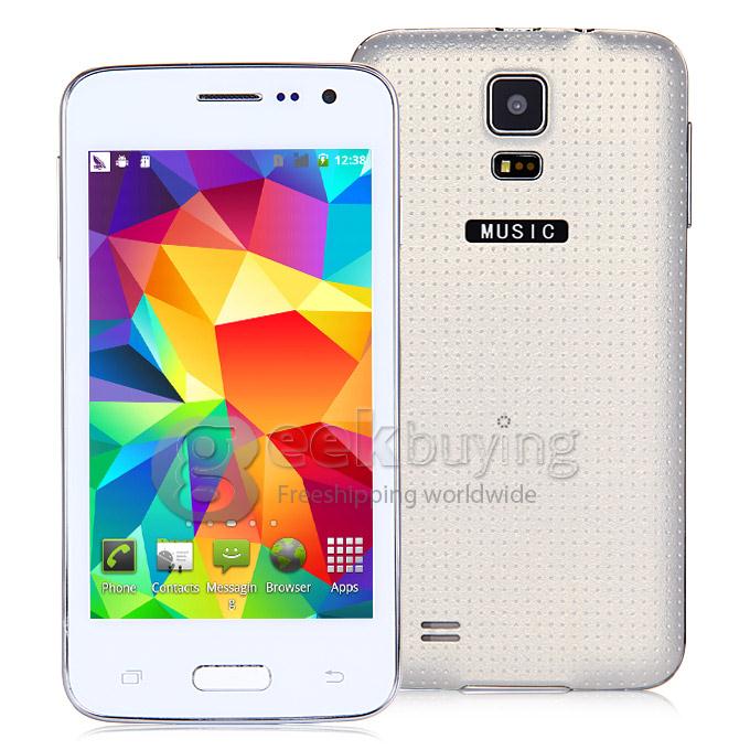MIXC S5i 4.0Inch Android Phone Spreadtrum SC6820 1.0GHz SmartPhone CPU WVGA Screen Android 4.2 OS Dual Camera- White