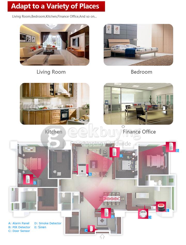 YA-702-GSMPSTN-3 App Controlled Wireless&Wired GSM PSTN Home Alarm Security System Auto Dialer