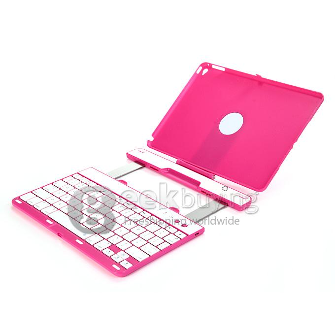 K561C Bluetooth Keyboard 360 Swivel Rotating Stand Case Cover for Apple iPad Air 2 - Pink