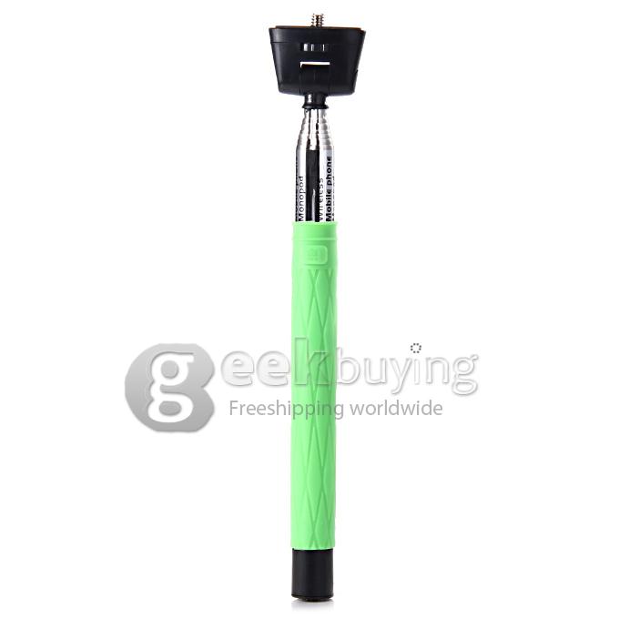 D09 Wireless Bluetooth Selfie Stick Monopod with Mirror for iPhone Galaxy Android - Green
