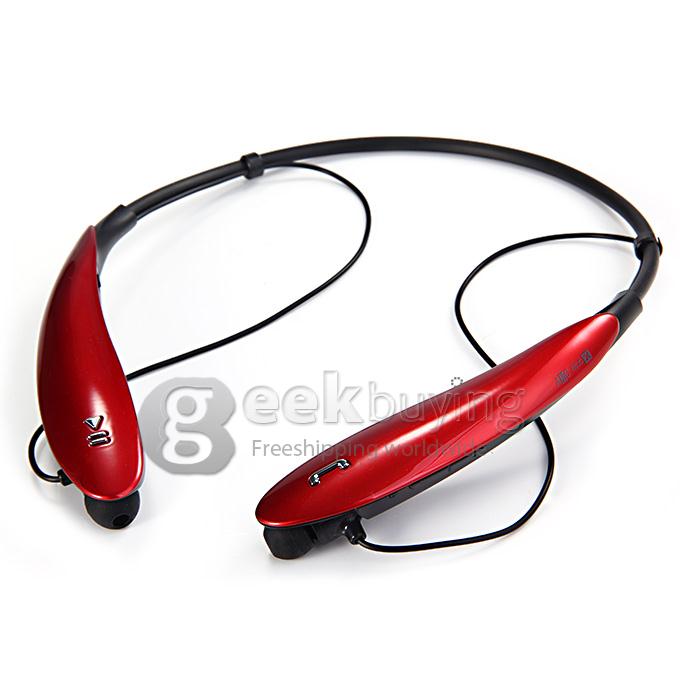 HBS-800 Bluetooth Wireless Headset Headphone Neck Earphone with Mic for iPhone Samsung HTC - Red