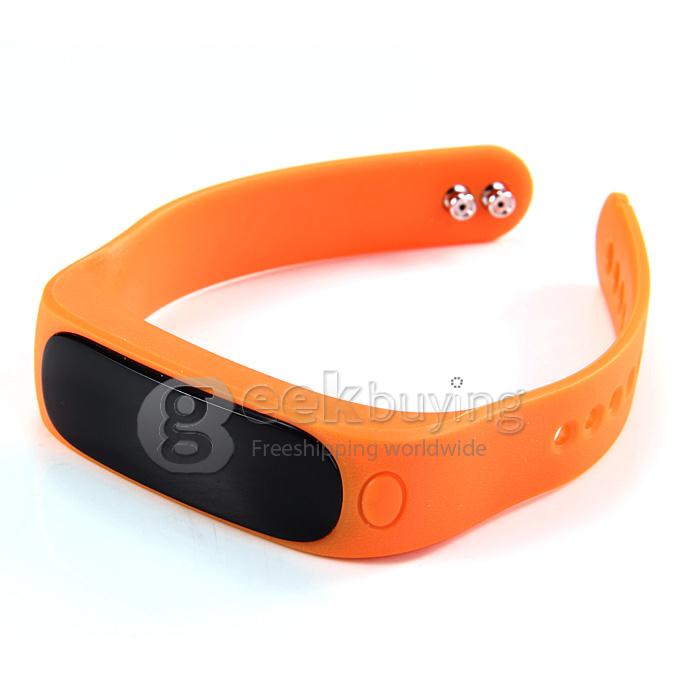 Waterproof E02 Sport Bluetooth 4.0 Smart Wrist Watch Bracelet for iOS Android Video Remote Anti-lost Pedometer - Orange