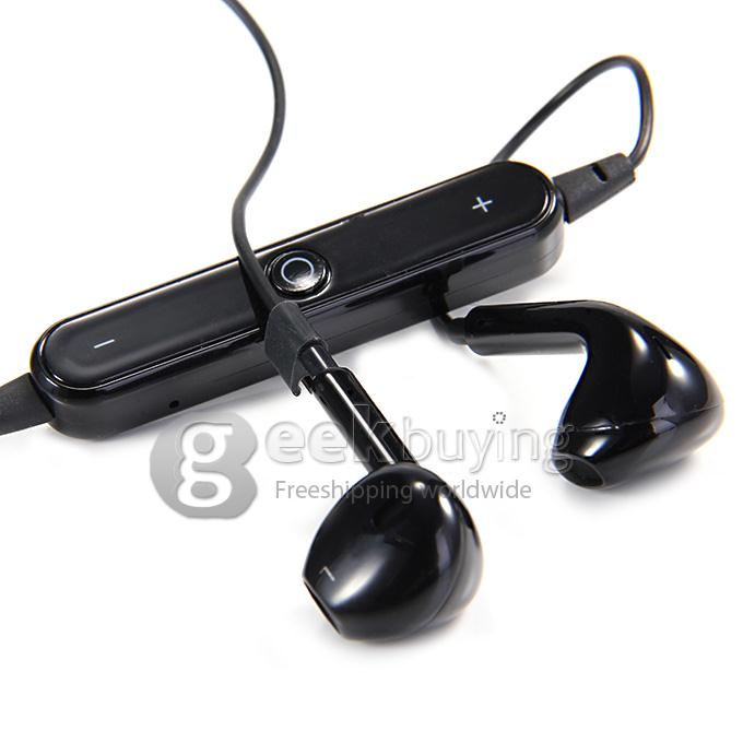 S6 Wireless Bluetooth 4.0 In-Ear Earphone Earbud Headset A2DP Voice Prompt for iPhone 6/5S/5/4 iPhone 6s - Black