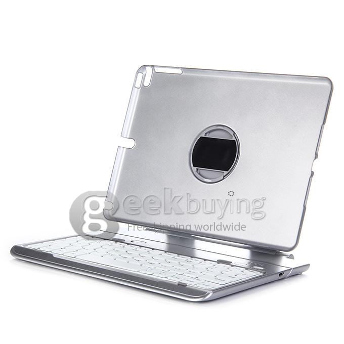 360 Degree Swivel Rotating Stand Bluetooth Keyboard Case Cover For IPad Air 2 iPad 6 - Silver