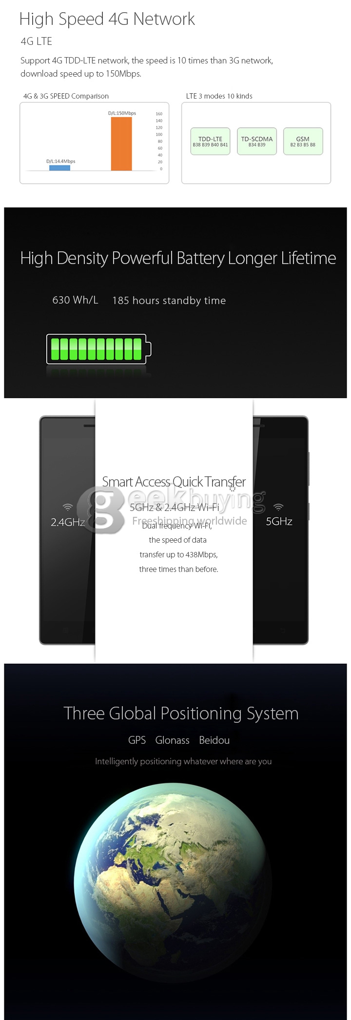 Lenovo Vibe X2 4G FDD-LTE Android 4.4 OS 2GB+32GB 5.0 inch Smartphone MTK6595 Octa Core 2.0GHZ 1920*1080P FHD 13MP GPS- Golden