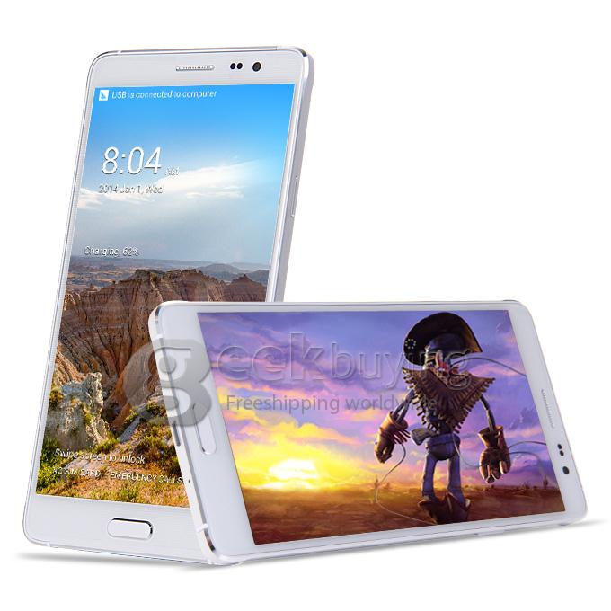 Kingelon N9500 5.7Inch IPS HD MTK6582 Quad Core SmartPhone Android 4.4 1GB+8GB 5.0MP Camera 3G GPS OTG Gesture Sensing -White
