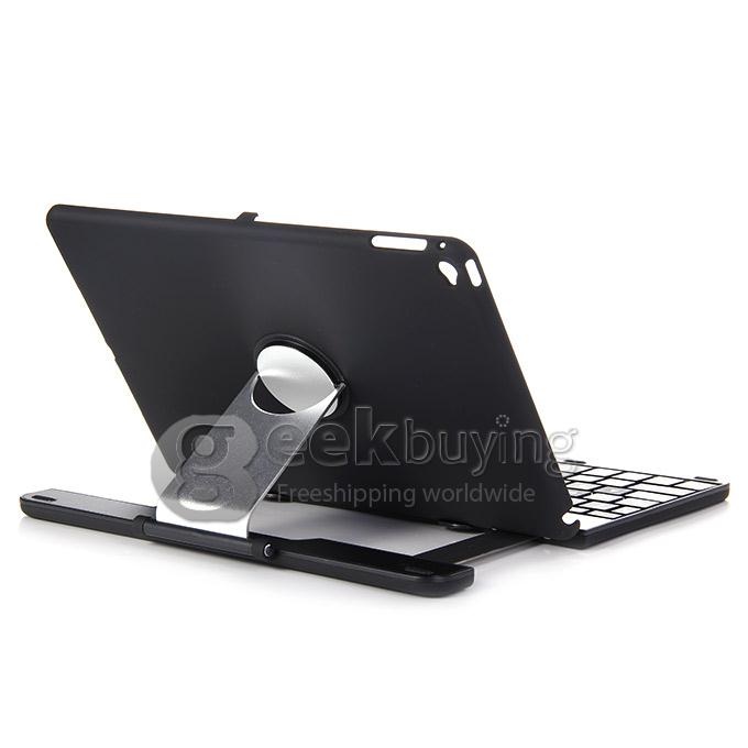 K561C Bluetooth Keyboard 360 Swivel Rotating Stand Case Cover for Apple iPad Air 2 - Black