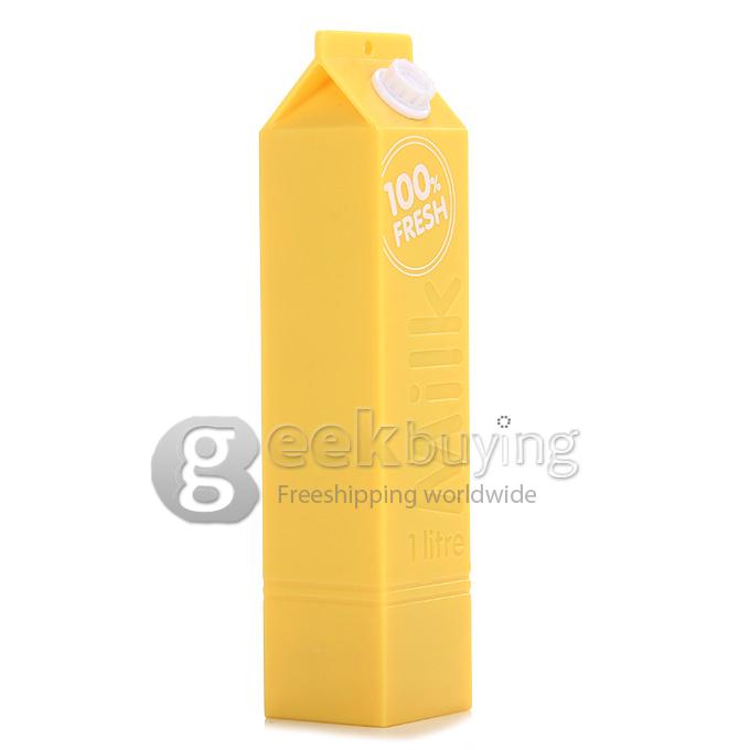 Portable Milk Box Style 2600mAh External Power Bank Battery Charger for Smartphone - Yellow
