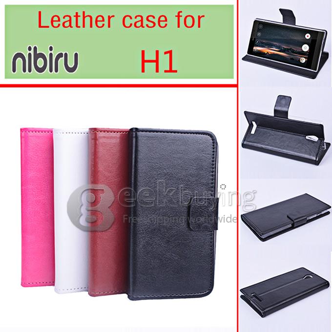 Protective Hard Cover Flip Stand Leather Case for Nibiru H1 -White