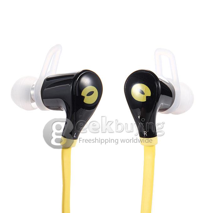 Qcy QY5 CSR Bluetooth 4.1 Sport Headphone HD Headset CVC6.0 Noise Isolating Earphone with Mic - Black + Yellow