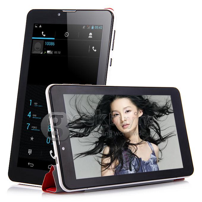 F729-6 3G Phone Call 7 Inch Tablet PC Android 4.2 MTK6572 1024*600 Pixels Capacitive Screen BT - Red
