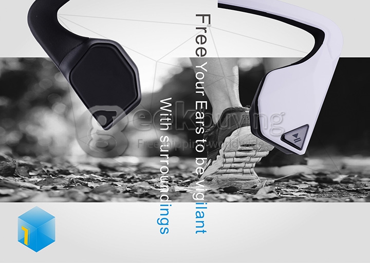 Digicare DO Bone Conduction Headphone Ear Hook Wireless Bluetooth Earphone with NFC and Speaker Connection Call Function - White
