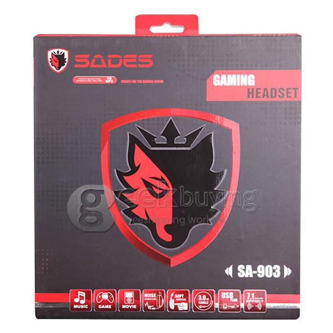 SADES SA-903 Wired USB Gaming 7.1 Sound Channel Headsets Headphone Stereo Surround Sound Earphone with MIC - Black