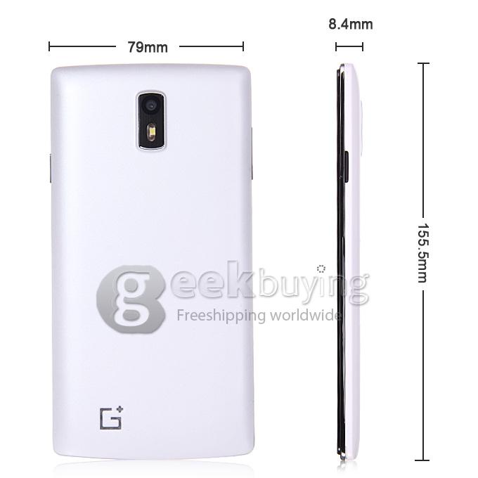 JIAKE G7 5.5inch MTK6582 Quad Core 1.3GHz Smartphone QHD Android 4.4 512MB RAM 4GB ROM 5.0MP+0.3MP 3G GPS - White