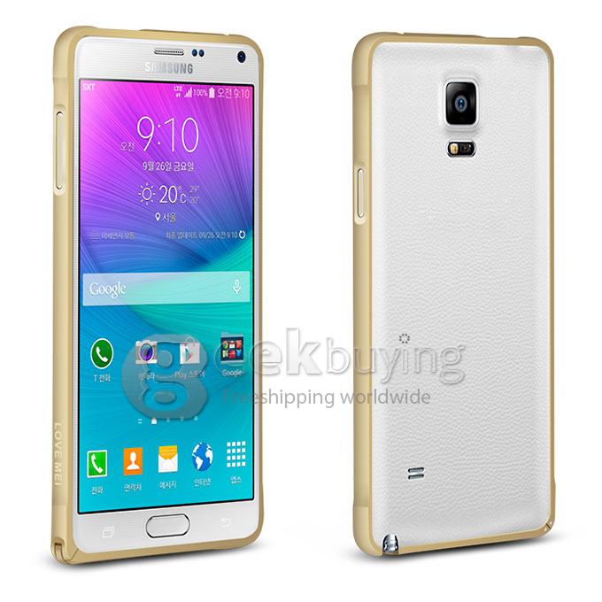 Ultra Thin 0.7mm Metal Aluminum Case Bumper for Samsung Galaxy Note 4/N9100 - Champagne