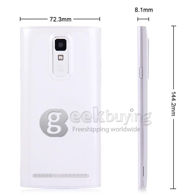 JIAKE V17 5.0inch Android 4.4 Phone QHD MTK6572 Dual Core 1.2GHz 512MB RAM 4GB ROM 2.0MP+0.3MP 3G GPS Smartphone - White