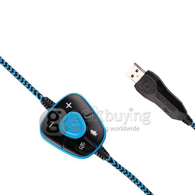 SADES SA-903 Wired USB Gaming 7.1 Sound Channel Headsets Headphone Stereo Surround Sound Earphone with MIC - White