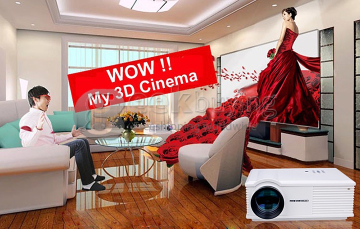 ProHome PH580 LED Projector Multimedia HD 1080P 1280*800 3200 Lumens HDMI USB VGA for Smartphone Game Home Theater White