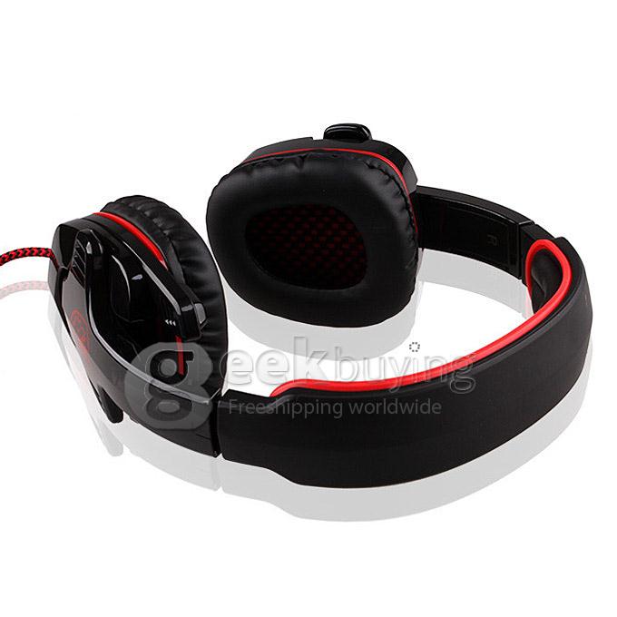 SADES SA-901 USB Wired Stereo 7.1 Surround Gaming Headphone Headset Headband with Mic for PC Game - Red