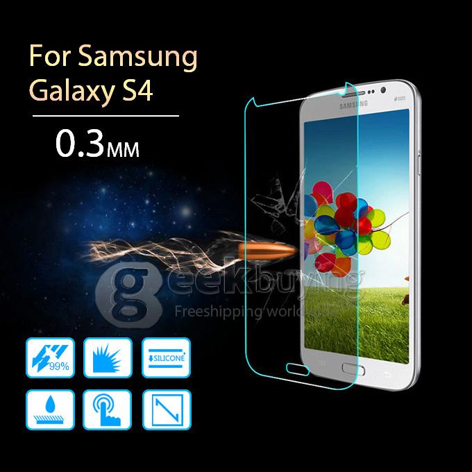 Toughened Glass 0.33mm Screen Protector Film Cover Arc Edge for SAMSUNG Galaxy S4 with Individual Package