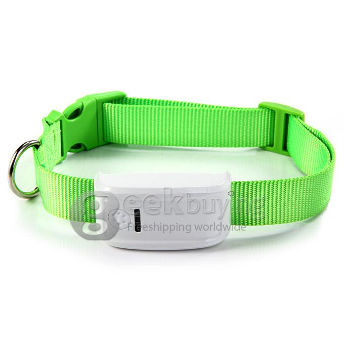 KH-909 Waterproof GPS / GSM Pet Data Tracker Recorder For Cat Dog with Collar (EU Plug) - Green