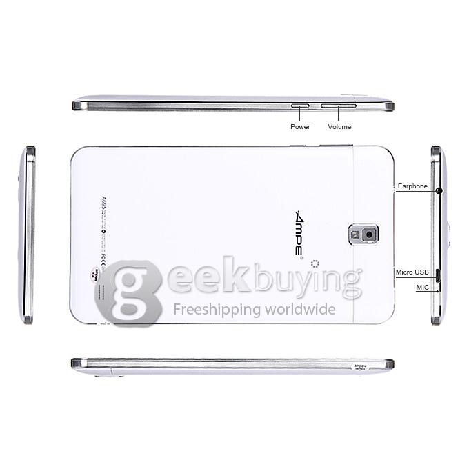 Ampe A695 3G/2G Phone Call Tablet PC 6.95 Inch Quad Core Android 4.4 IPS Screen 8GB ROM - White