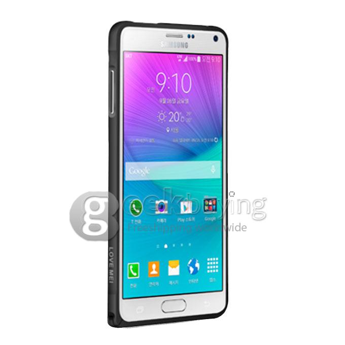 Ultra Thin 0.7mm Metal Aluminum Case Bumper for Samsung Galaxy Note 4/N9100 - Black