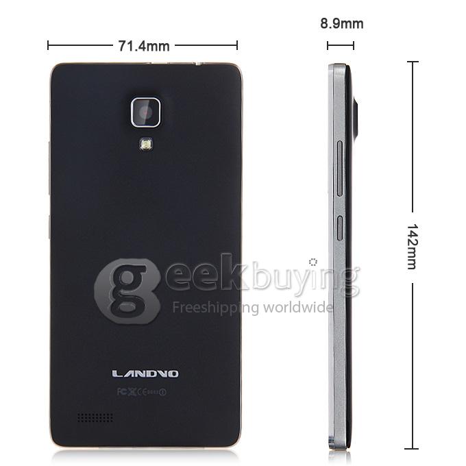 LANDVO L500 5.0Inch Android 4.4 Phone MTK6592M Octa Core 1.4GHz HD Smartphone 1GB RAM 8GB ROM 8.0MP 3G/GPS/WIFI - Black