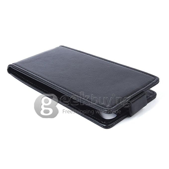 Protective Hard Cover Flip Stand Leather Case for Leagoo Lead 3 - Black
