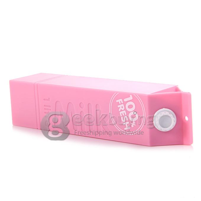 Portable Milk Box Style 2600mAh External Power Bank Battery Charger for Smartphone - Pink