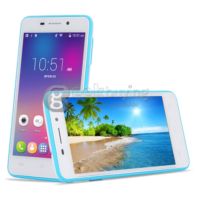 Doogee LEO DG280 MTK6582 Quad Core 1.3GHz 4.5Inch Smartphone Android 4.4 OS 1GB RAM 8GB ROM Dual Cameras 3G GPS - Blue