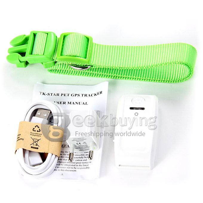 KH-909 Waterproof GPS / GSM Pet Data Tracker Recorder For Cat Dog with Collar (EU Plug) - Green
