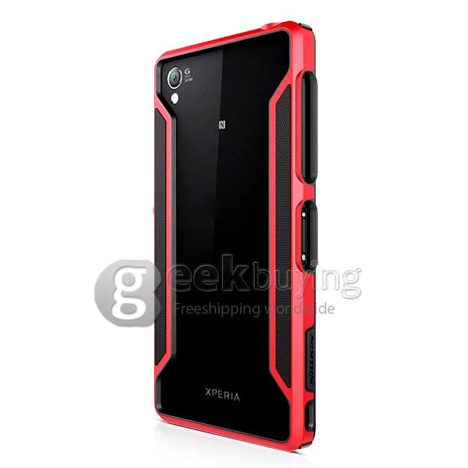 Nillkin Frame Series Protective Cover Shell Bumper PC+TPU Case for SONY Xperia Z3/L55 - Red